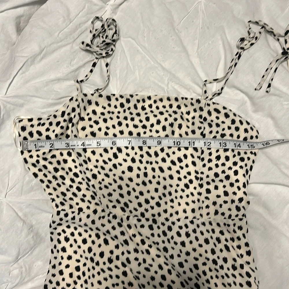 GB Medium Juniors Strappy White Cream Polka Dot Dress Mini Dress - Picture 16 of 16